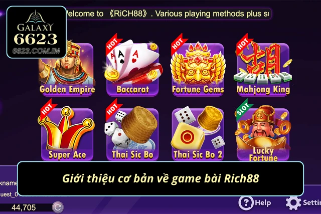 Đôi nét về sảnh bài Rich88
